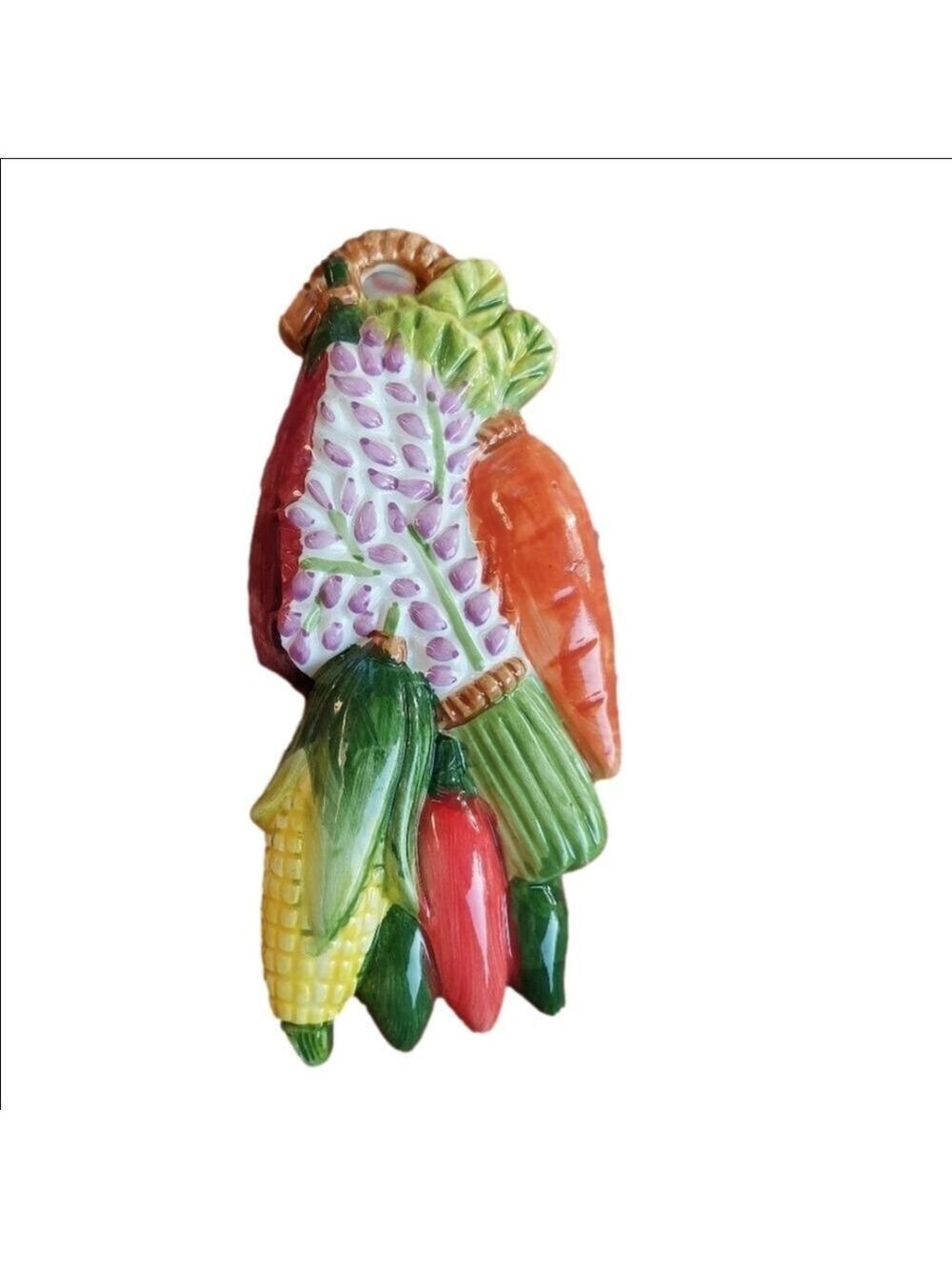 Vintage Glazed Ceramic Veggie Wall Decor